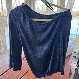 Julie Brown One Shoulder Blue Top